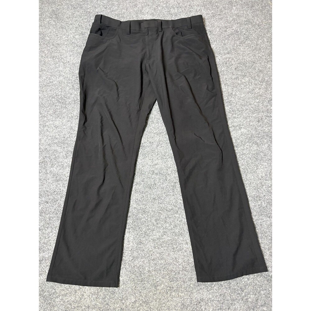 Perry Ellis Premium Chino Pants Mens 37x31 Black Regular Fit Flat Front Casual
